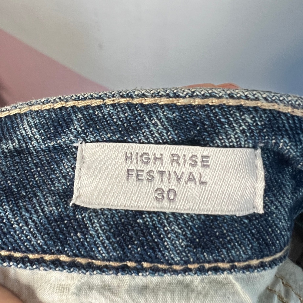 Pacsun Denim Shorts Sz 30‎ High Waisted Cheetah Bows Festival Retro Casual - Picture 5 of 7